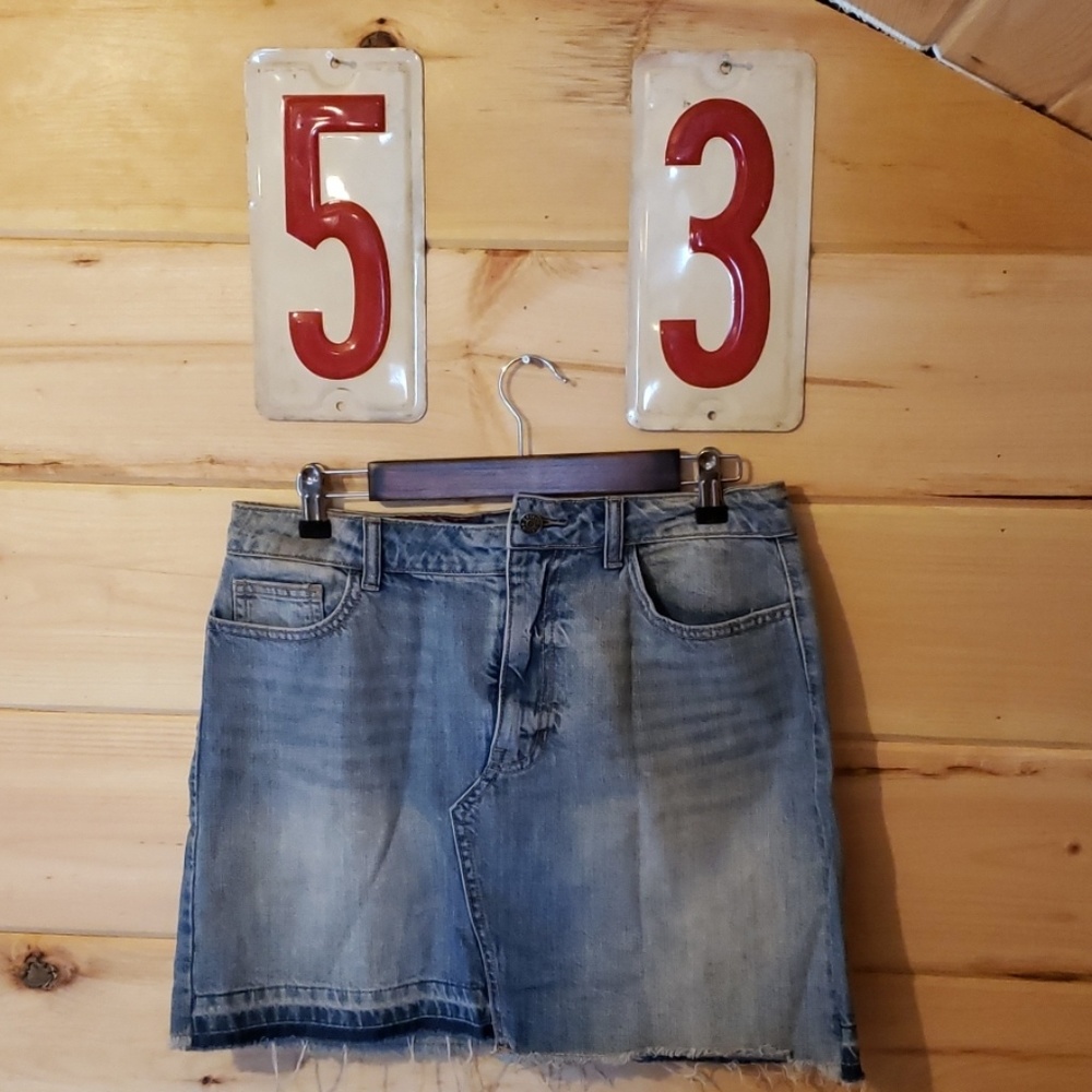 Cello Denim distressed Mini skirt